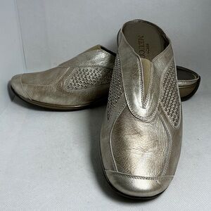 Sesto Meucci Shimmering Silver Studded Clogs